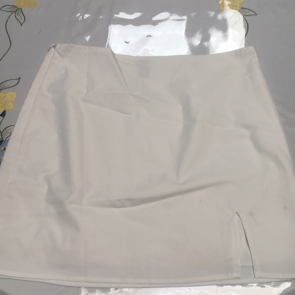 White mini skirt